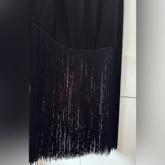 NWT Size L - Hutch Plunge Halter Fringe Knit Midi Dress (NWT US$ 248) - Picture 11 of 12